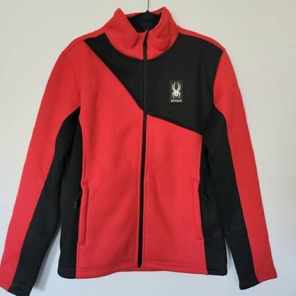 Spyder Men's - S District Full Zip Fleece Jacket - Racing Red - Picture 2 of 9